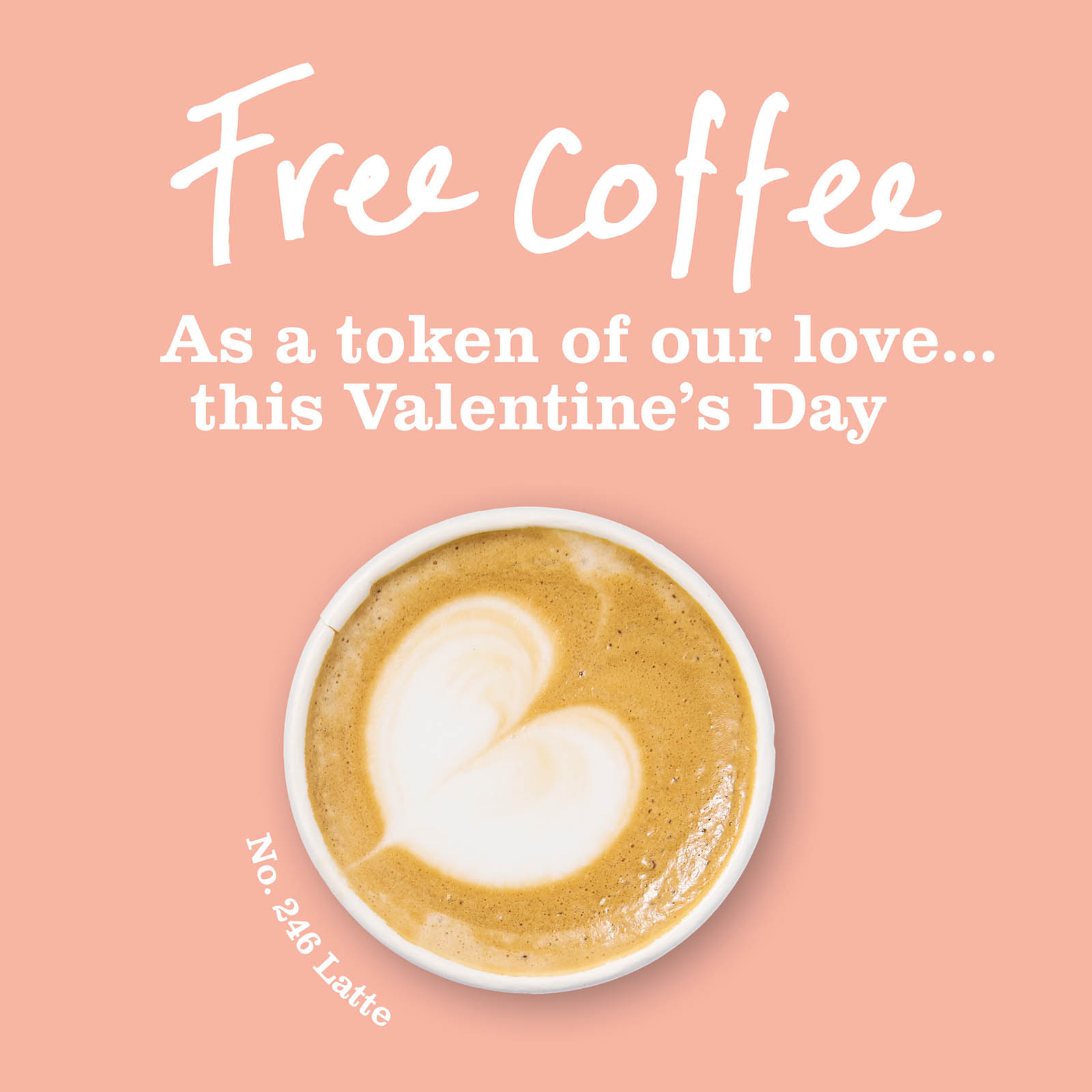 Free coffee this Valentine's Day Pure
